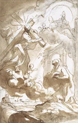 Cristo, llevando su cruz, aparece a San Ignacio de Loyola